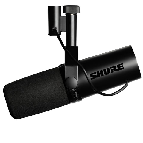 Shure SM7dB dynamic cardioid microphone with built-in preamp, ideal for professional podcasting, vocal recording, and streaming; captures rich, natural sound with reduced noise, perfect for studio and home recording setups.