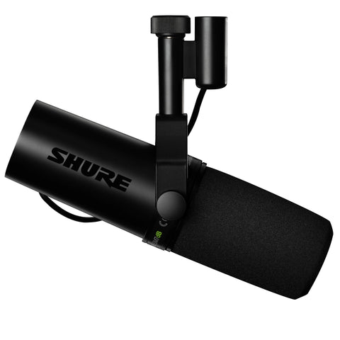 Shure SM7dB dynamic cardioid microphone with built-in preamp, ideal for professional podcasting, vocal recording, and streaming; captures rich, natural sound with reduced noise, perfect for studio and home recording setups.